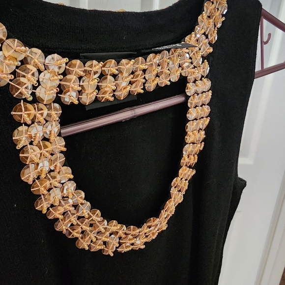 Christina Rotelli Elegant Black Top with Gold Accents - Picture 4 of 4